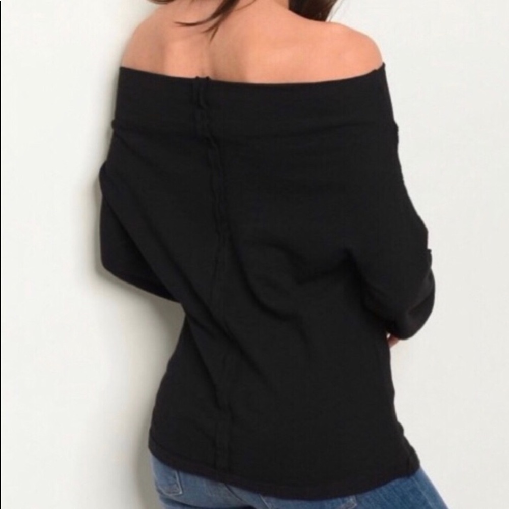 Black off the shoulder sweater